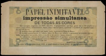 Papel inimitável de Hercule Florence. Foto - crédito: Reprodução / Wikimedia.org